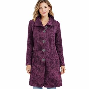 Vintage  CMC (Color Me Cotton) dark purple textured jacket women XL Oversized